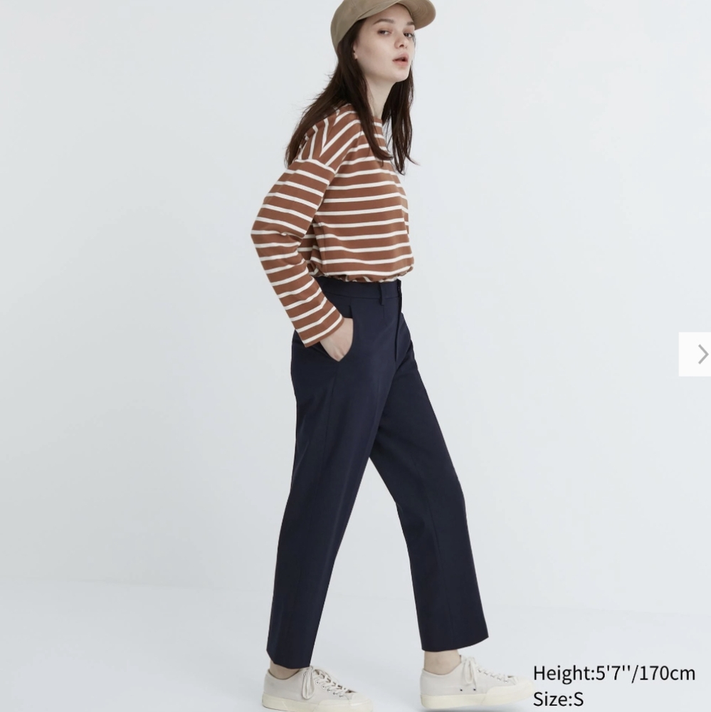 Uniqlo Smart 2 Way Stretch Small Navy Ankle Pants